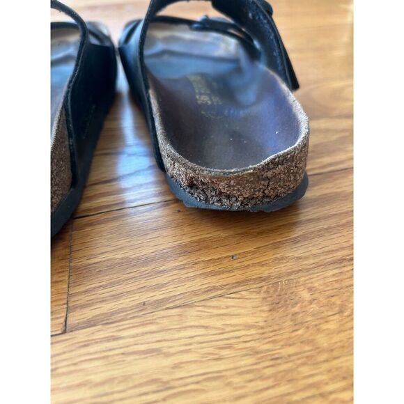 Birkenstock Arizona Black Leather Double Strap Sandals women size 36 US 6 - Picture 6 of 9